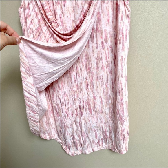 H by Halston watercolor print pink flowy top - Picture 3 of 8